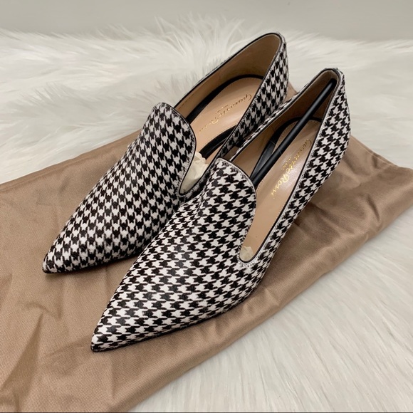 Gianvito Rossi Houndstooth Kitten-Heel Pumps - Picture 4 of 14